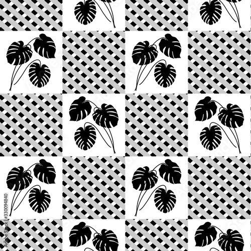 Vector Seamless Pattern House plant Green natural