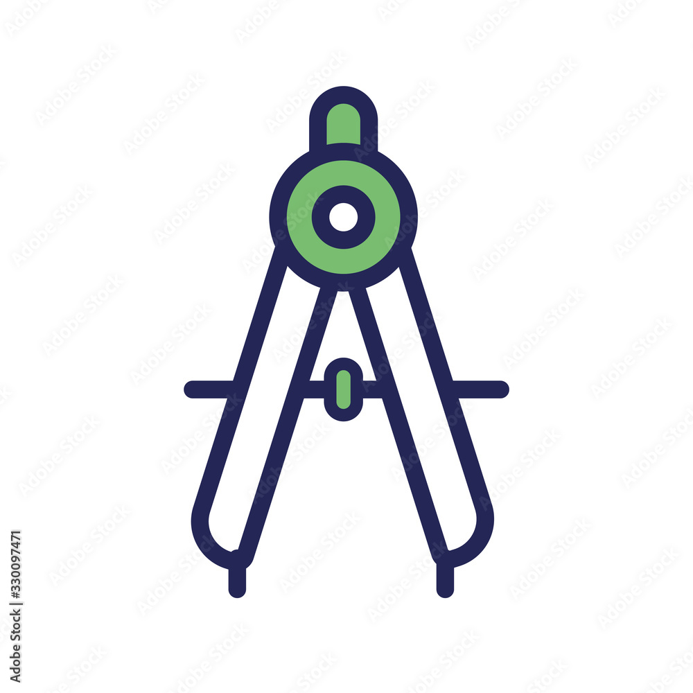 compass school supply line and fill style icon compass school supply line and fill style icon