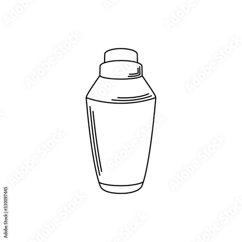 drinks cocktail shaker metal equipment bar line style icon