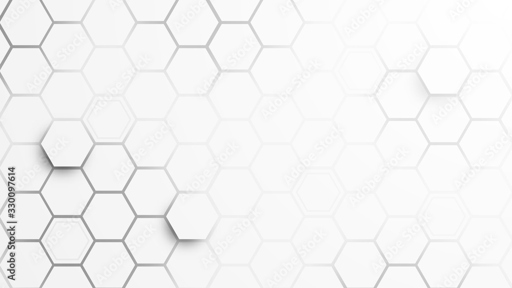 Abstract Hexagon wallpaper , white Background , 3d vector illustration . Abstract Hexagon wallpaper , white Background , 3d vector illustration .
