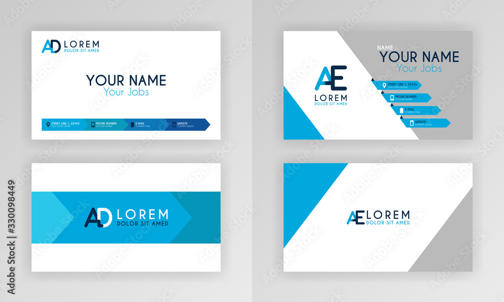 Blue Business Card Template. Simple Identity Card Design With Alphabet Logo And Slash Accent Decoration. For Corporate, Company, Professional, Business, Advertising, Public Relations, Brochure, Poster Blue Business Card Template. Simple Identity Card Design With Alphabet Logo And Slash Accent Decoration. For Corporate, Company, Professional, Business, Advertising, Public Relations, Brochure, Poster