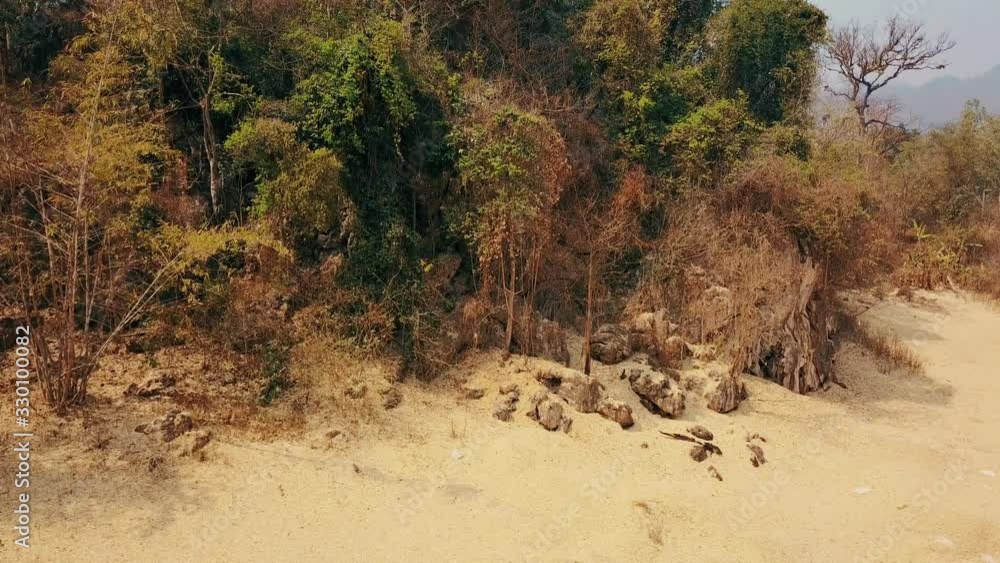 Climate crisis, drought while dry season. Deforestation of rainforest in Asia. Aerial video 4k. Climate crisis, drought while dry season. Deforestation of rainforest in Asia. Aerial video 4k.