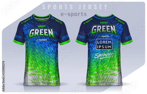 t-shirt e-sport design template, Soccer jersey mockup for football club. uniform front and back view.