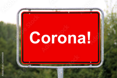 Ein Corona Schild