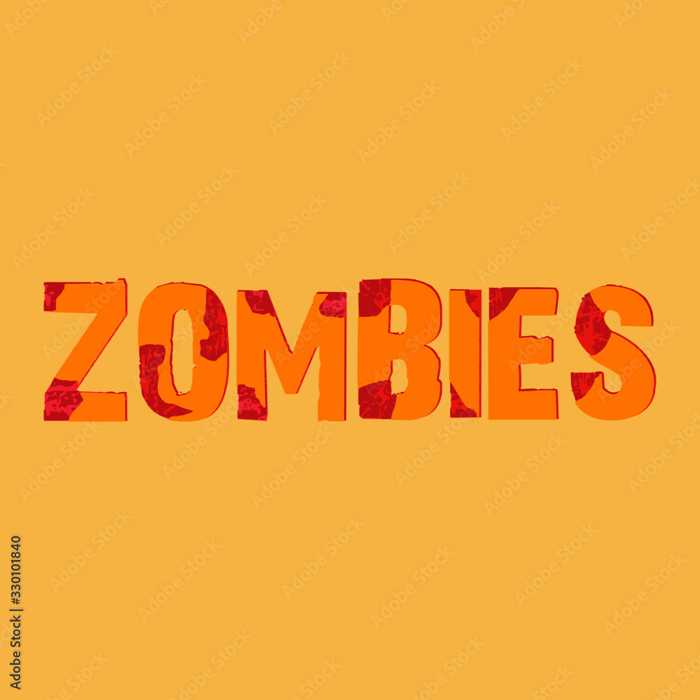 Efecto de texto zombie, zombies escrito en inglés.