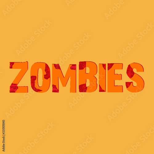 Efecto de texto zombie, zombies escrito en inglés.