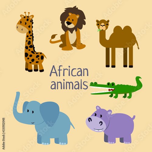 African animals vector illustration