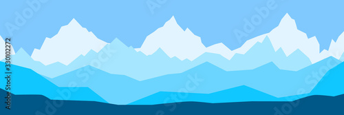 Wallpaper Mural Beautiful mountains, great design for any purposes. Travel concept. Nature landscape. Landscape tourism. Vector background. Isolated illustration. Flat design. Vector landscape in a minimalist style. Torontodigital.ca