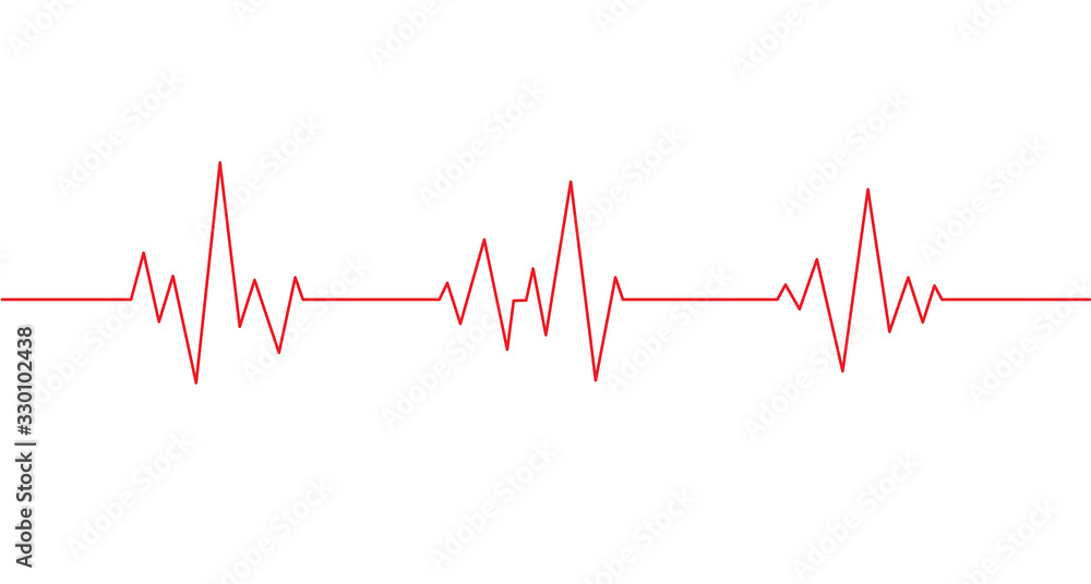 Red heartbeat line icon. Pulse Rate Monitor. Vector illustration.