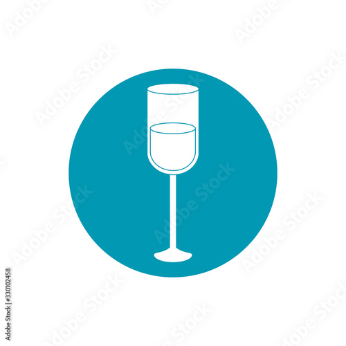 drinks champagne glass beverage alcohol liquor blue block style icon