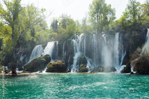 Amazing view of the Kravice waterfalls photo