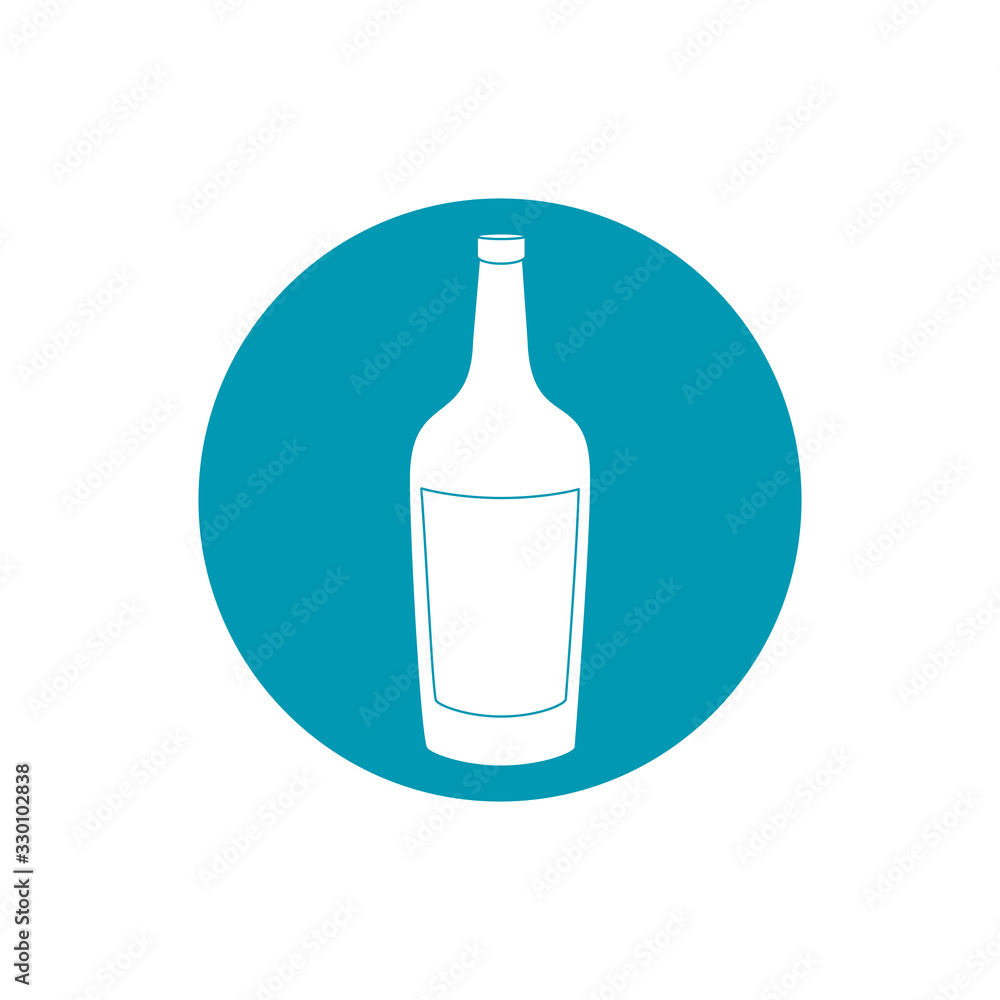 drinks wine bottle appetizer liquor blue block style icon drinks wine bottle appetizer liquor blue block style icon