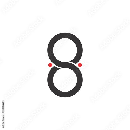 Number 8 logo design vector