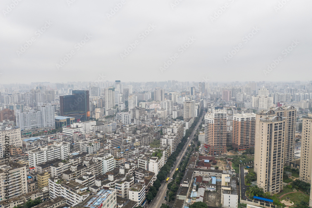 Asian city aerial