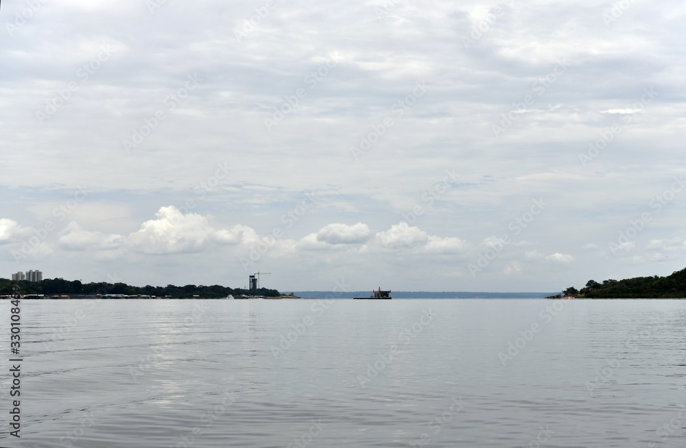 views of the river channel in the Amazon jungle in Brazil views of the river channel in the Amazon jungle in Brazil