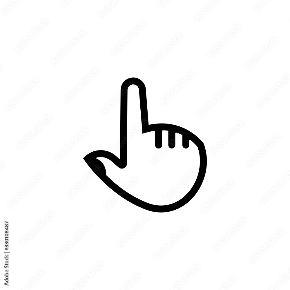 Clicking finger icon, hand pointer vector Clicking finger icon, hand pointer vector