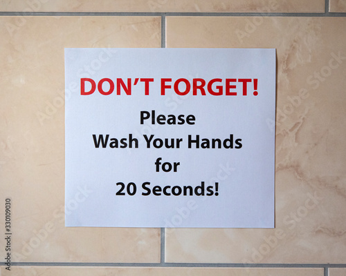 Please Wash Your Hands for 20 Seconds