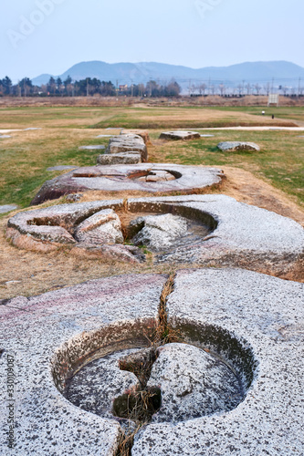 Hwangnyongsa Temple Site in Gyeongju-si, South Korea. photo