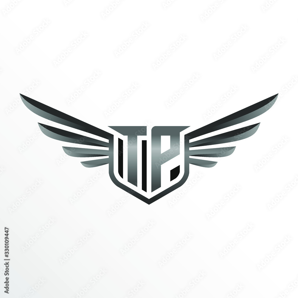 Initial Letter TP with Wings Initial Letter TP with Wings