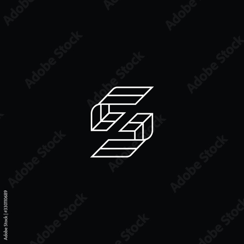  Minimal elegant monogram art logo. Outstanding professional trendy awesome artistic S SS SSS initial based Alphabet icon logo. Premium Business logo White color on black background
