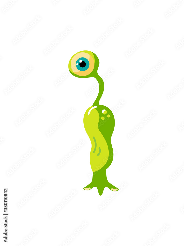 Fototapeta premium Monster alien vector illustration isolated on white background. Flat style design.