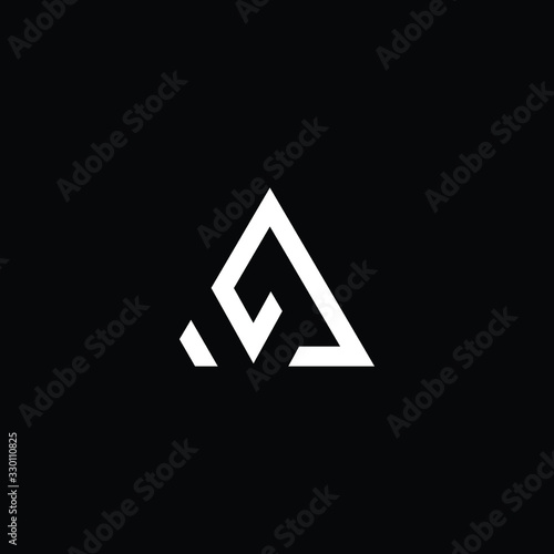  Minimal elegant monogram art logo. Outstanding professional trendy awesome artistic CA AC initial based Alphabet icon logo. Premium Business logo White color on black background