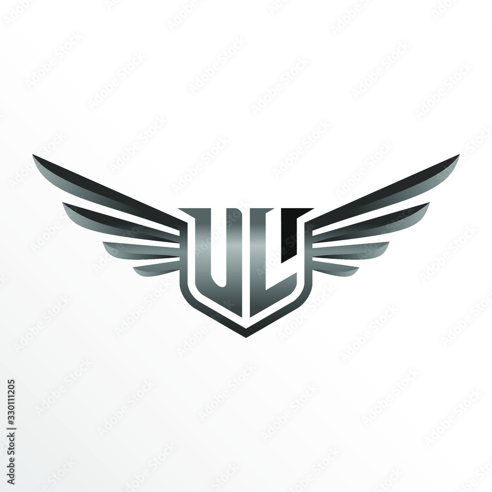 Initial Letter UL with Wings Initial Letter UL with Wings