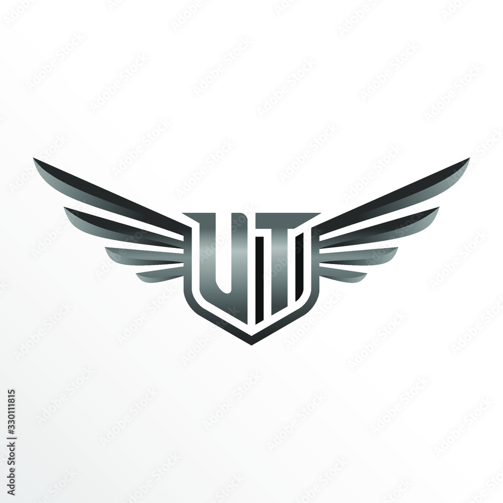 Initial Letter UT with Wings Initial Letter UT with Wings