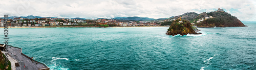 Panorama of San Sebastian bay in Basque Country, Spain