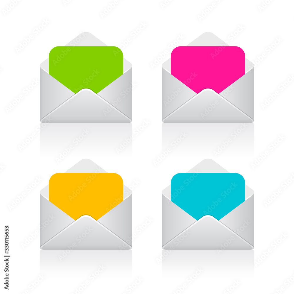 Open envelope with letter vector icon Open envelope with letter vector icon
