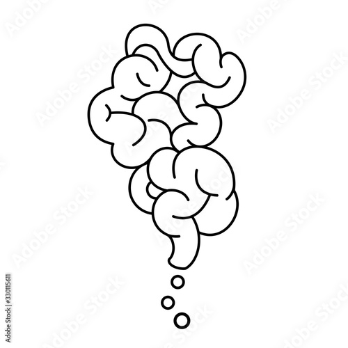 Gases in human intestines, medical icon