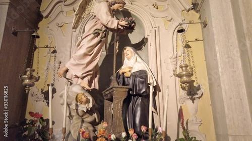 statue of Saint Rita of Cascia, Patroness of Impossible Causes and invoked in case of epidemics like Coronavirus