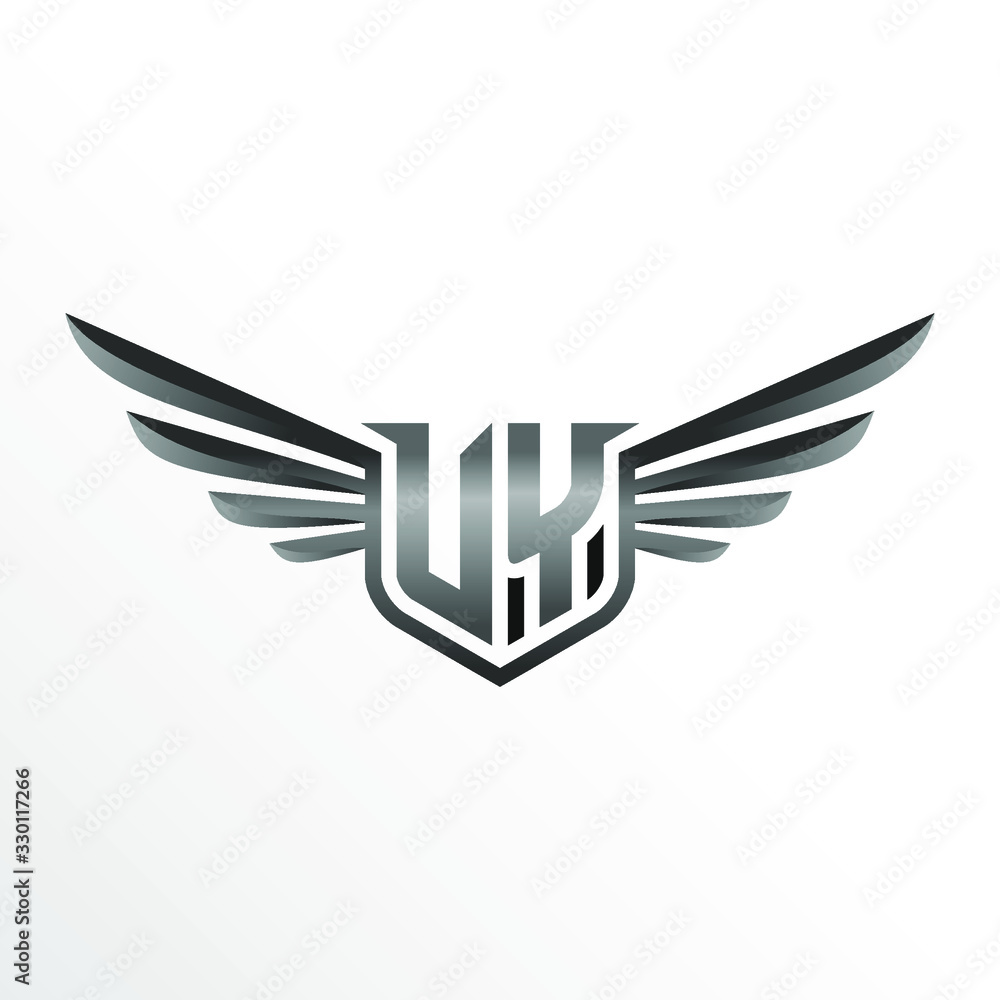 Initial Letter VY with Wings Initial Letter VY with Wings