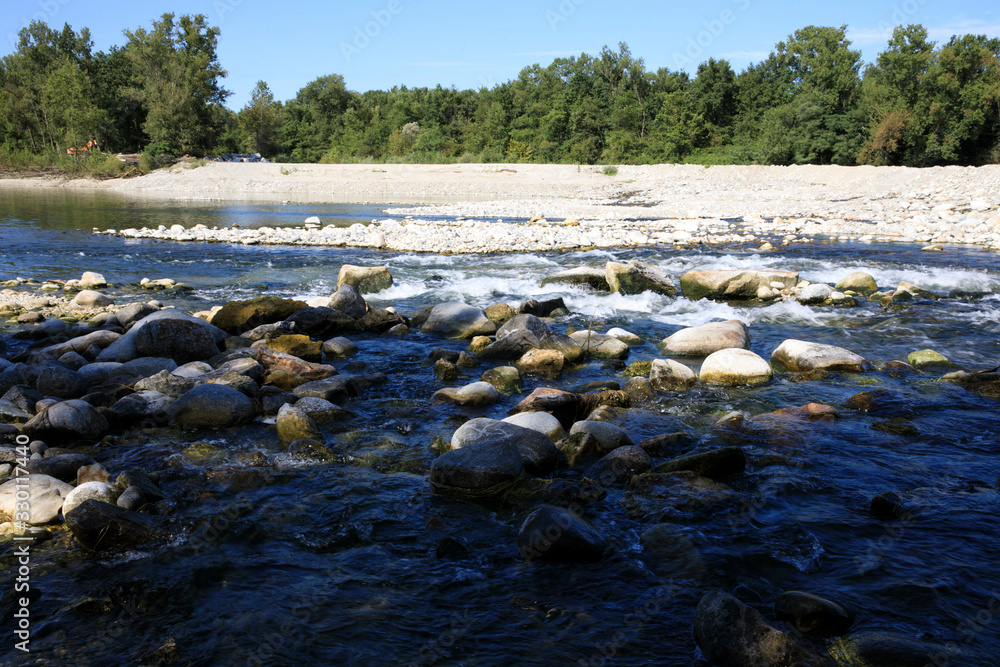 Castano Primo (MI), Italy - June 05, 2017: Ticino River, Castano Primo, Lombardy, Italy Castano Primo (MI), Italy - June 05, 2017: Ticino River, Castano Primo, Lombardy, Italy