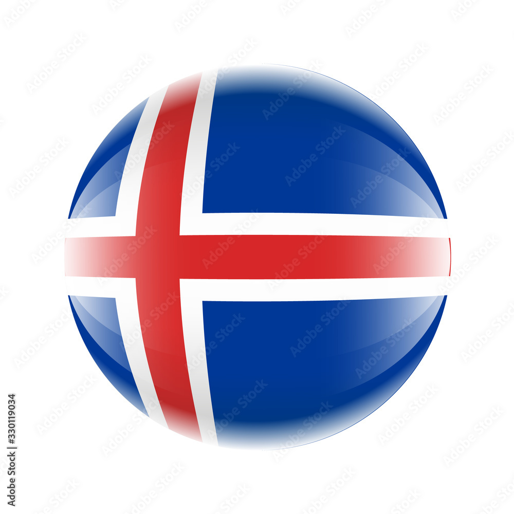 Iceland Flag icon in the form of a ball. Vector eps 10 Iceland Flag icon in the form of a ball. Vector eps 10