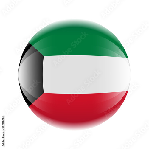 Free Download Kuwait Flag icon in the form of a ball. Vector eps 10 - GFXLoad