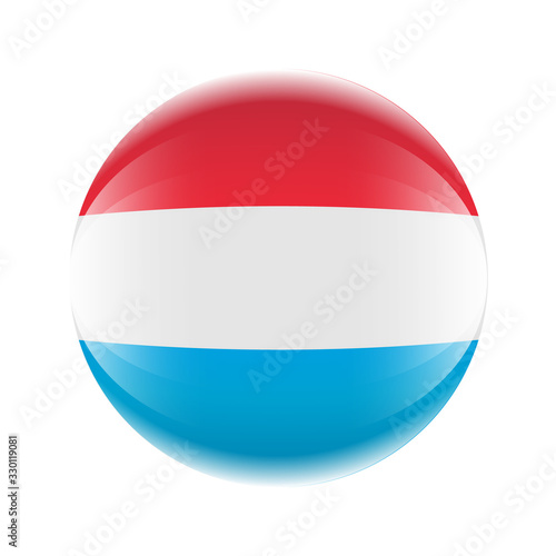 Luxembourg Flag icon in the form of a ball. Vector eps 10