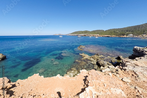 Ibiza Balearic islands Spain Es Pou des Lleo cove photo