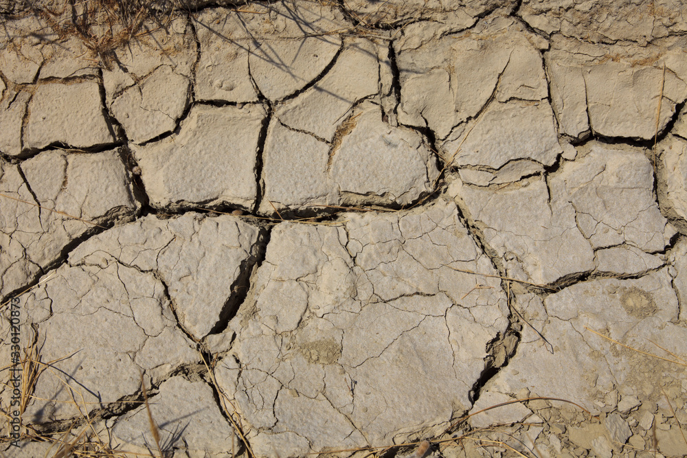 Fototapeta premium Rhodes / Greece - June 23, 2014: Dry land in Rhodes field, Dodecanese Islands, Greece.