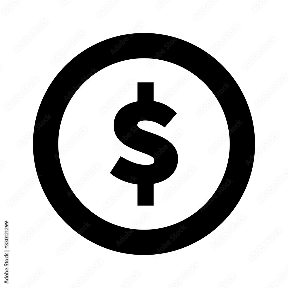 American dollar currency or dollar symbol flat vector icon for apps and websites American dollar currency or dollar symbol flat vector icon for apps and websites