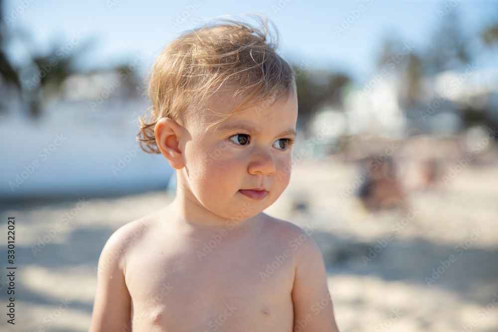 Portrait of toddler in sunlight