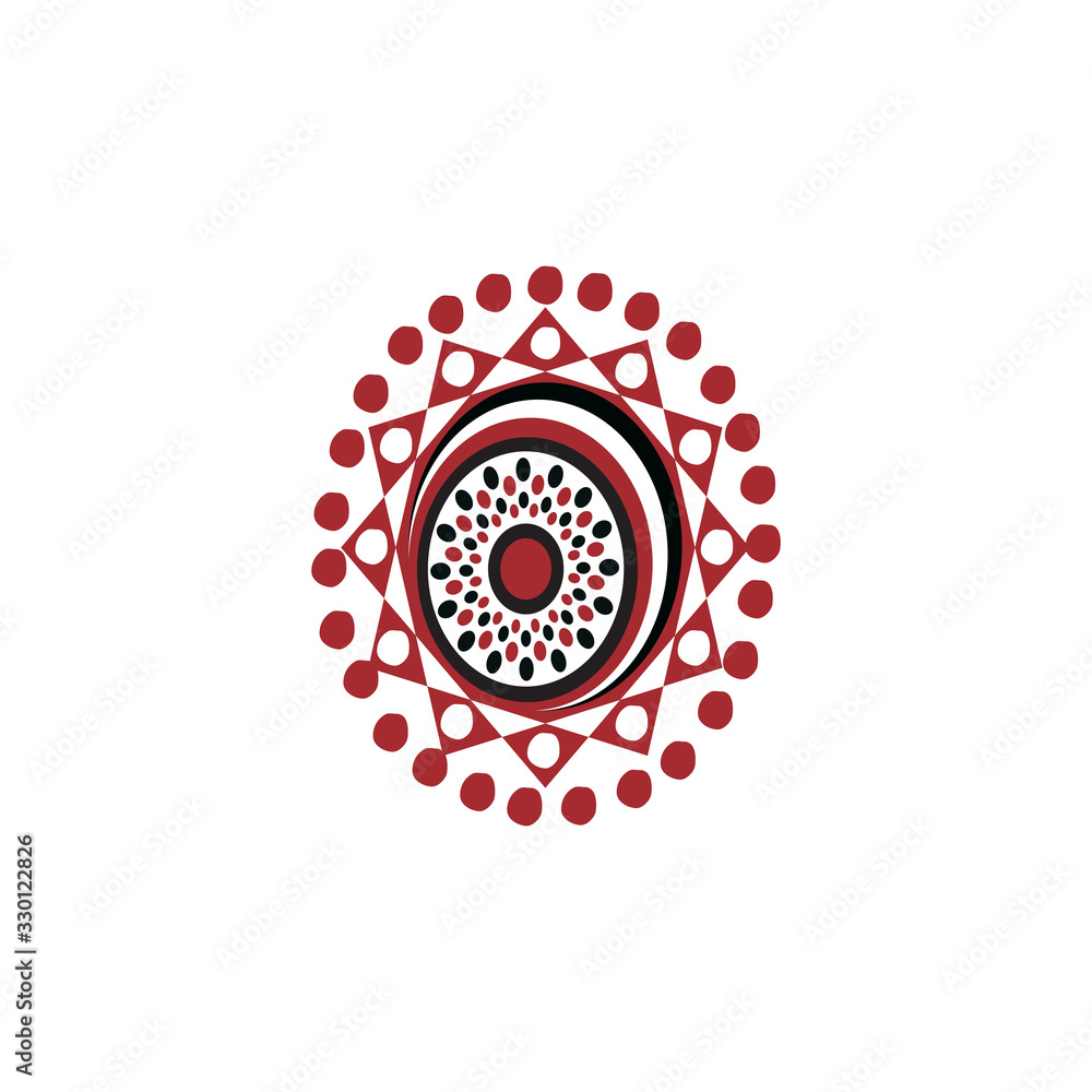 Aboriginal art dots painting icon logo design vector template Aboriginal art dots painting icon logo design vector template