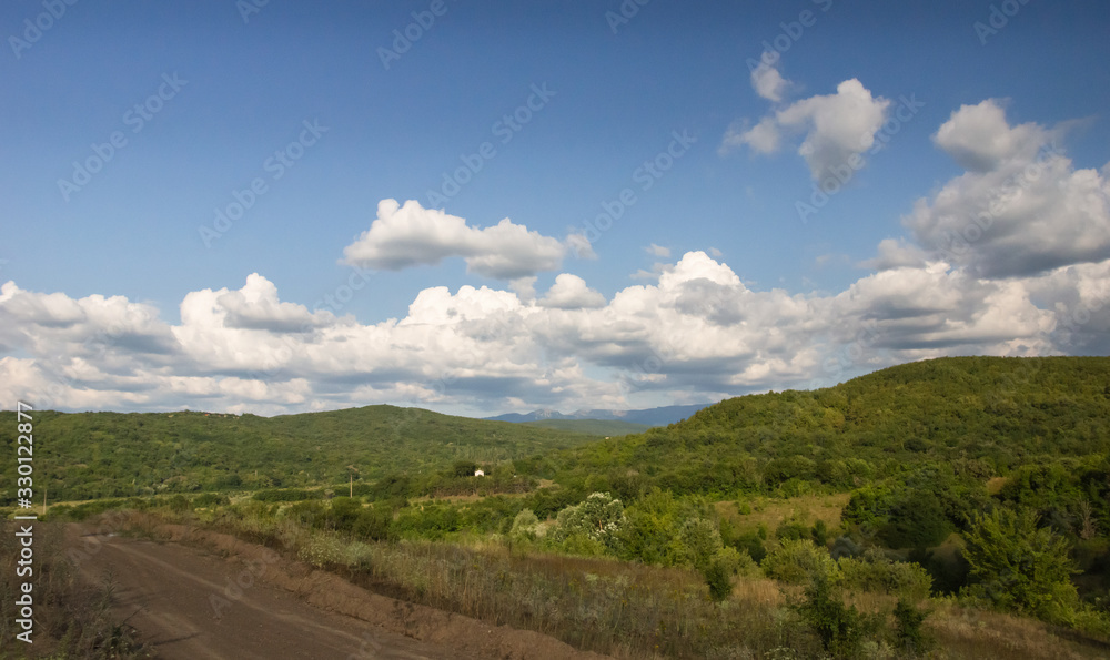 Crimean mountain landscape at summer day