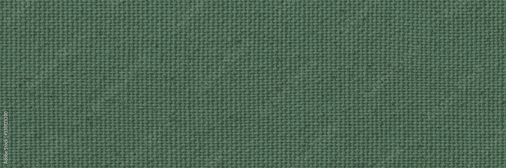 Blank, uncoated canvas or scrim for tent. Long and wide panoramic banner background from rough linen military green cloth or burlap. Blank, uncoated canvas or scrim for tent. Long and wide panoramic banner background from rough linen military green cloth or burlap.