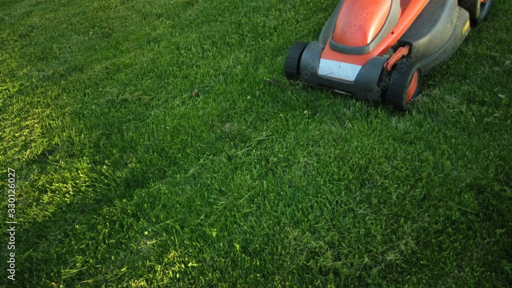 Lawn mower cutting the grass Lawn mower cutting the grass