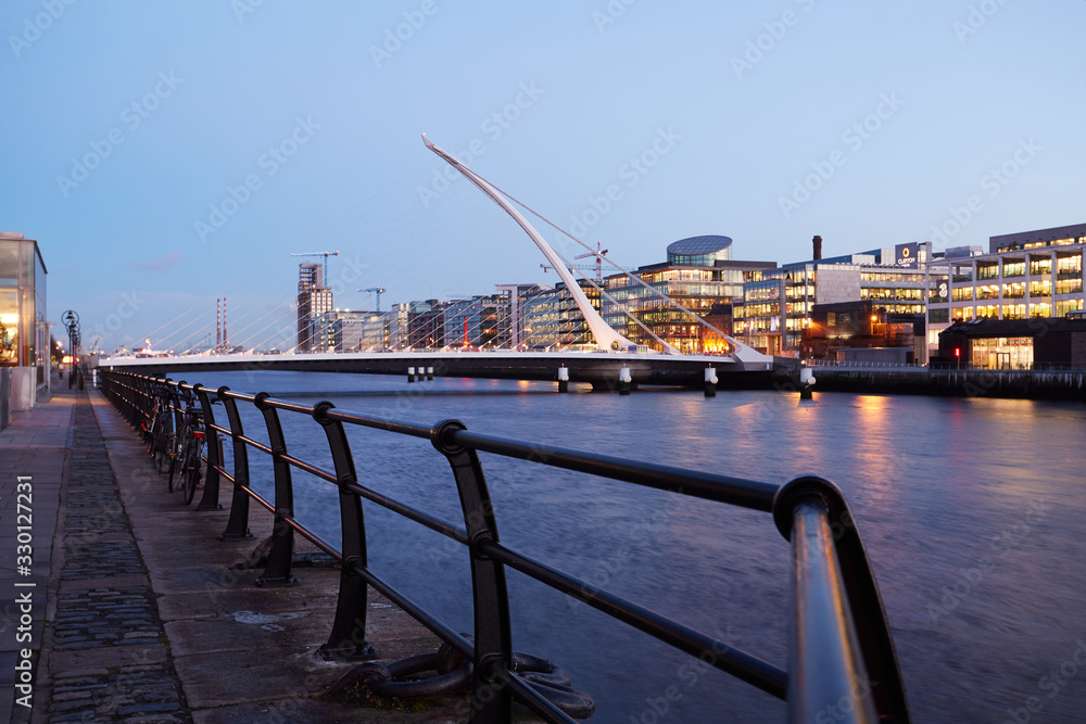 A view along the quays in Dublin City, Ireland