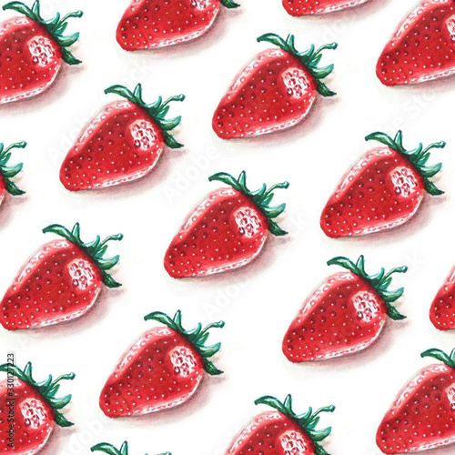 strawberry pattern illustration on white background