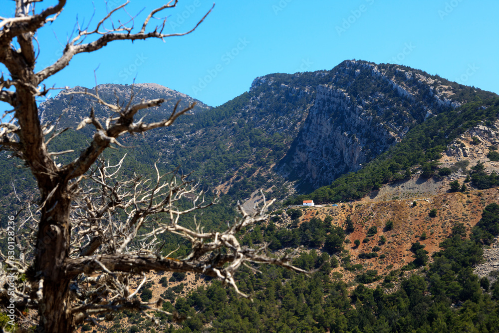 Rhodes / Greece - June 23, 2014: View near Monolithos castle, Rhodes, Dodecanese Islands, Greece.