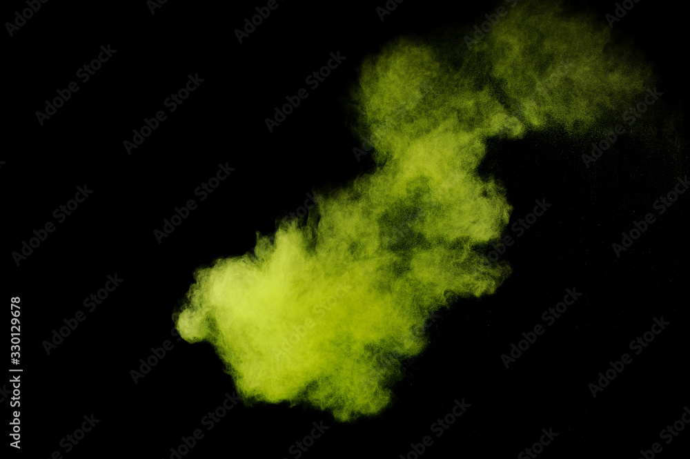 Light green powder explosion.