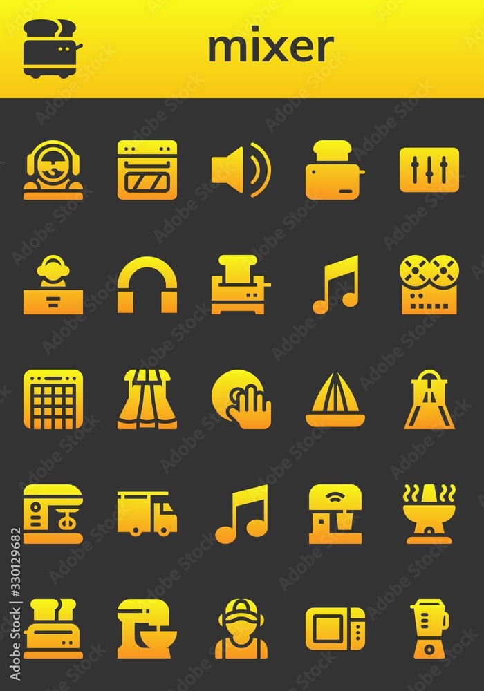 mixer icon set mixer icon set